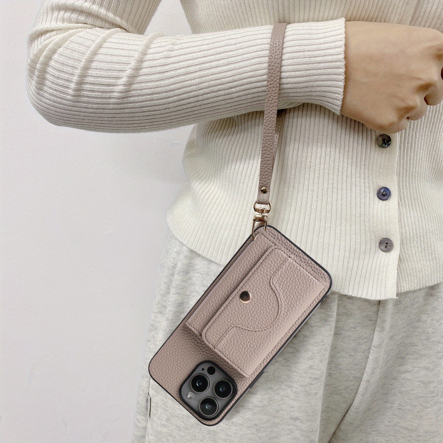 TEMU Phone Case: High-end  pu Leather Case For Xiaomi Redmi 14c Note 9s Pro Lanyard Built-in Mirror Card Holder