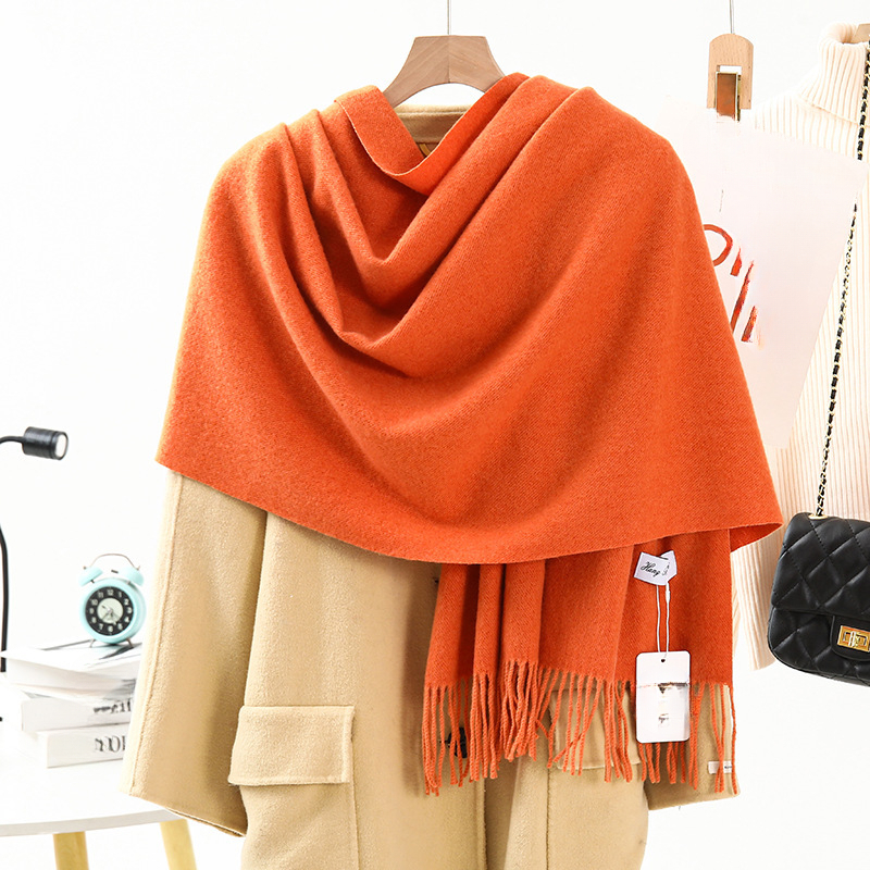 TEMU Women' Color Scarf, Winter Thick Warm Wool Scarf, Men's And Women's Universal Simple Shawl, Outdoor Cold Proof