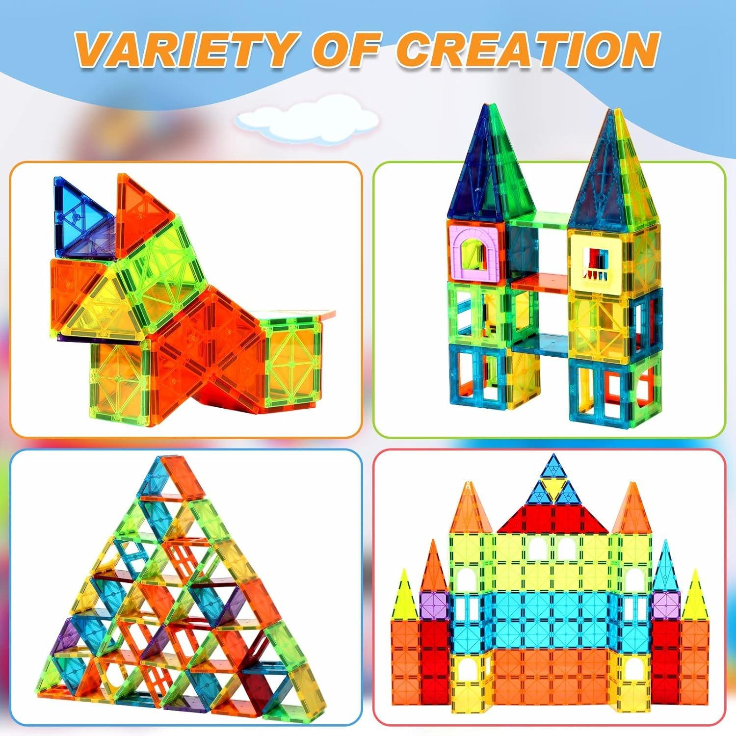 30pcs Colorful Magnetic Building Tiles, Educational Gift for Children