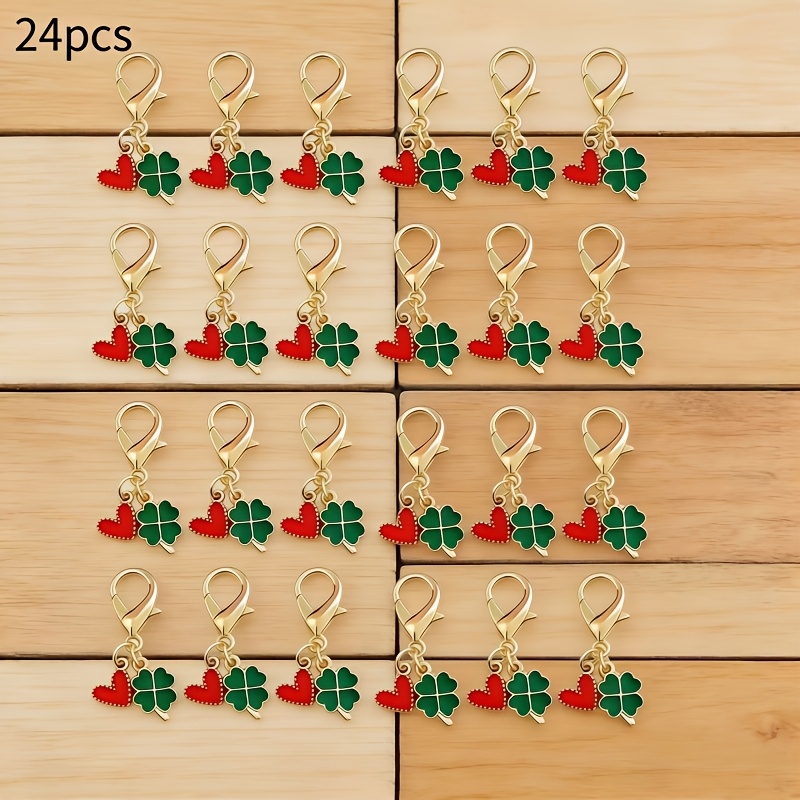 TEMU Drop Red Heart And Clover Pendant, For Bag And Car Key Decoration | Not Birthday, Valentine's Day, 's Day, Thanksgiving Gift, But Ideal Business
