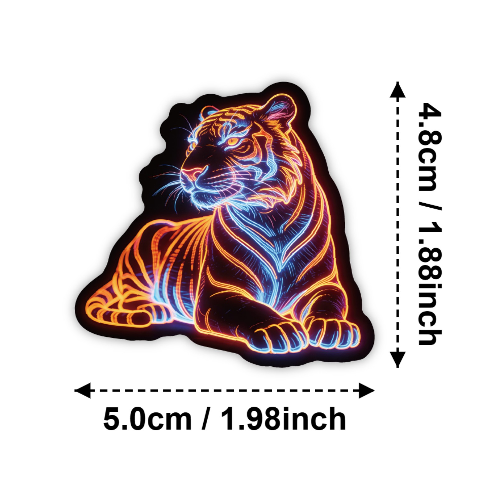 item picture 56pcs cool   stickers set trendy   scratch resistant decals   tiger pattern decorative stickers for laptop water bottle car luggage skateboard