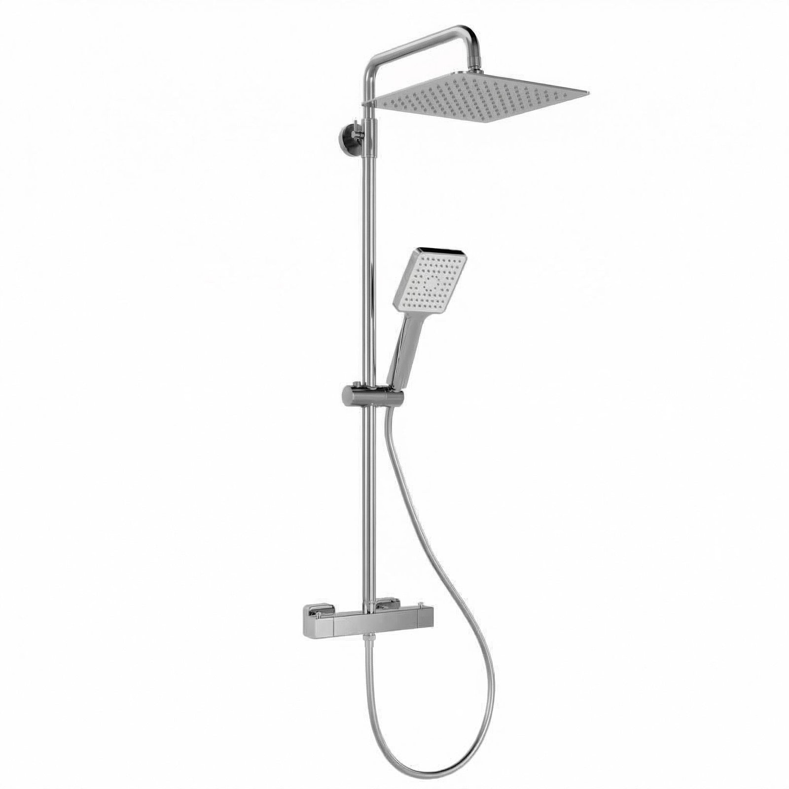 Image of Thermostatic Faucet Set With A 250mm 304 Stainless Steel Fixed Showerhead, Chrome-plated Shower Set Includes A 1. 5 Meter Hose And Bathtub Outlet