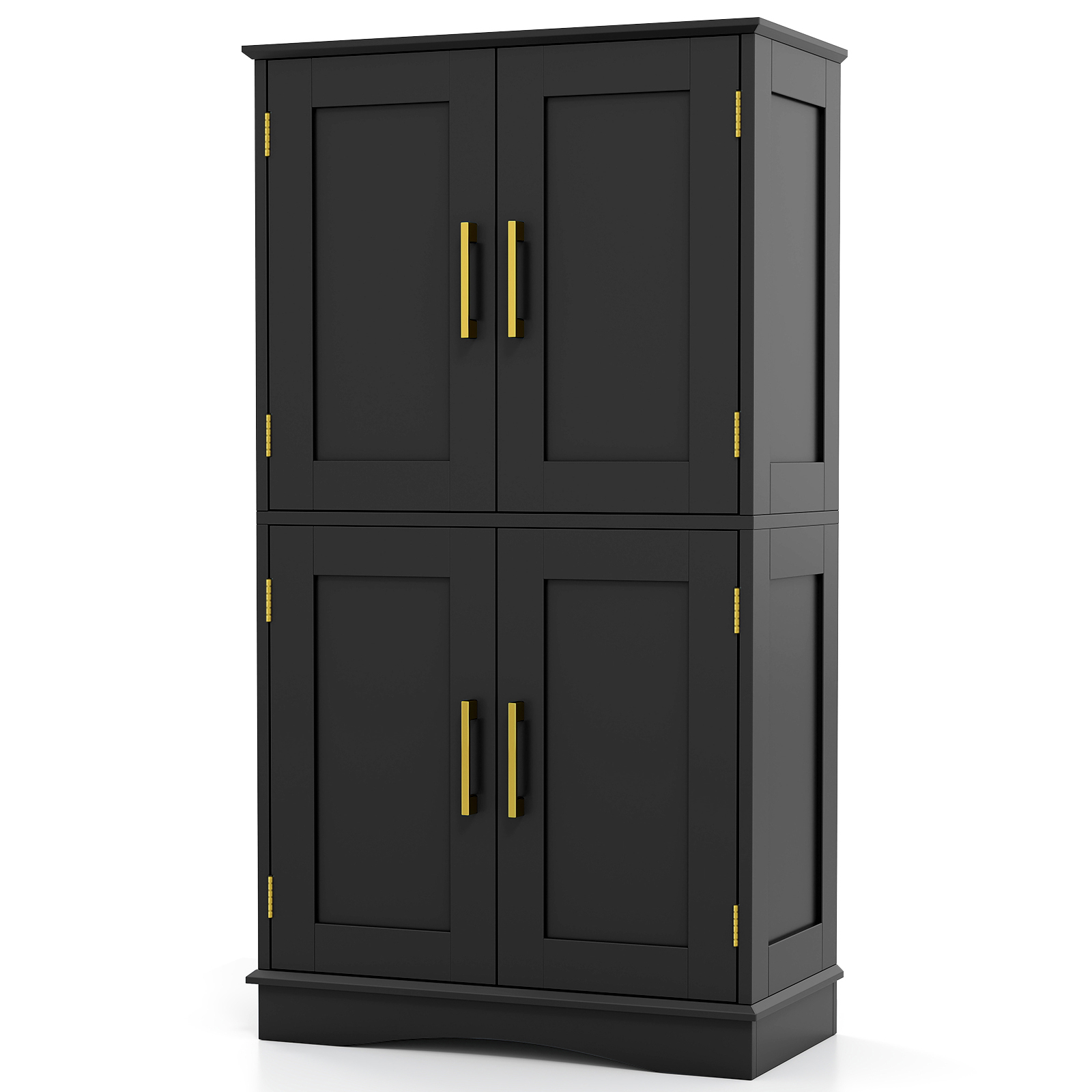TEMU Buffet autoportant, armoire de rangement au sol avec 4 portes et 2 étagères réglables, kits -basculement , placard pour cuisine, salon, salle à