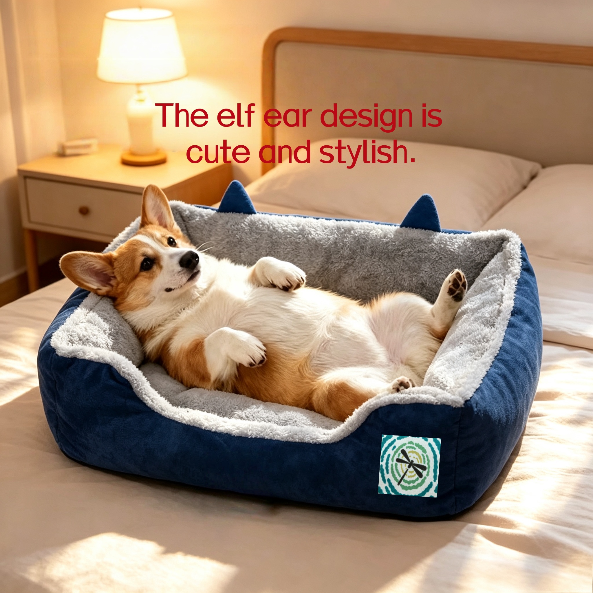 TEMU Fabric With A Non-slip Base For Double . New Elf Ears Style Pet Sofa/cat Bed/dog Bed, Suitable For . Soft, Non-slip,, And Durable. Universal For