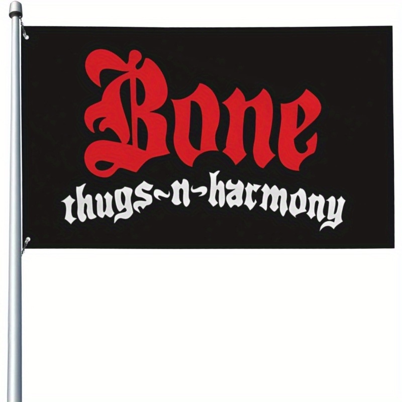 

1pc, Bone Hip Hop Rapper N Music Band Flags Banner Garden Flags Indoor Outdoor Home Decorations Black 3x5ft, To The Power Supply