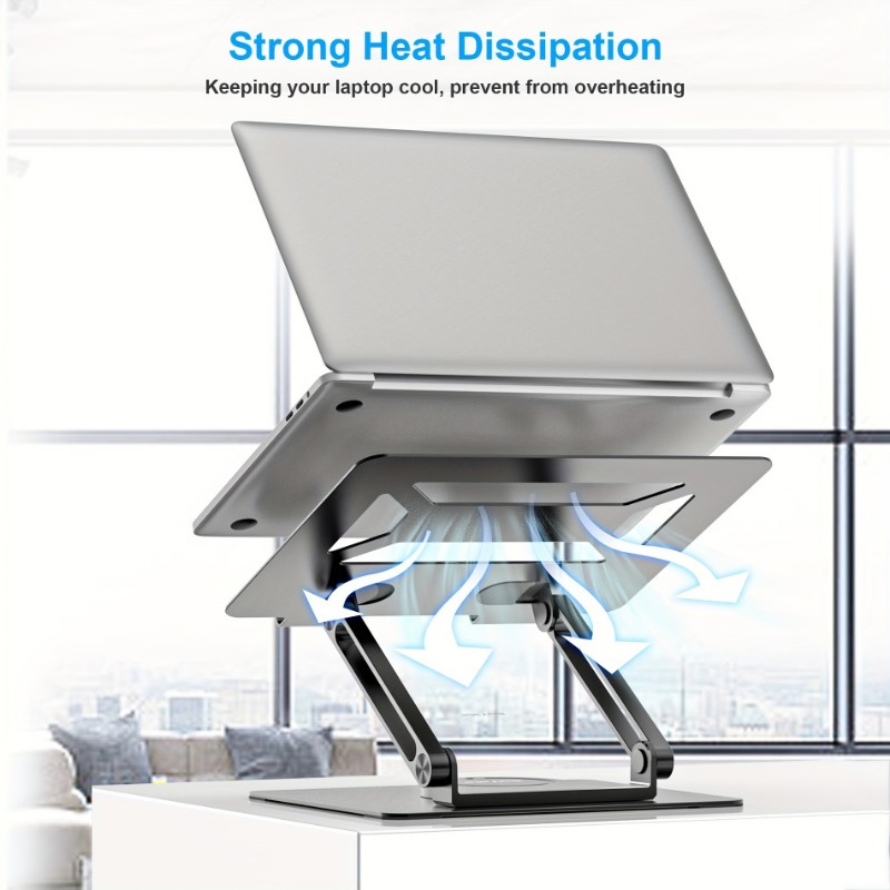 laptop stand adjustable computer stand with 360 swivel base ergonomic foldable laptop adapter stand compatible with all   air laptop up to 17 inches Product details 5