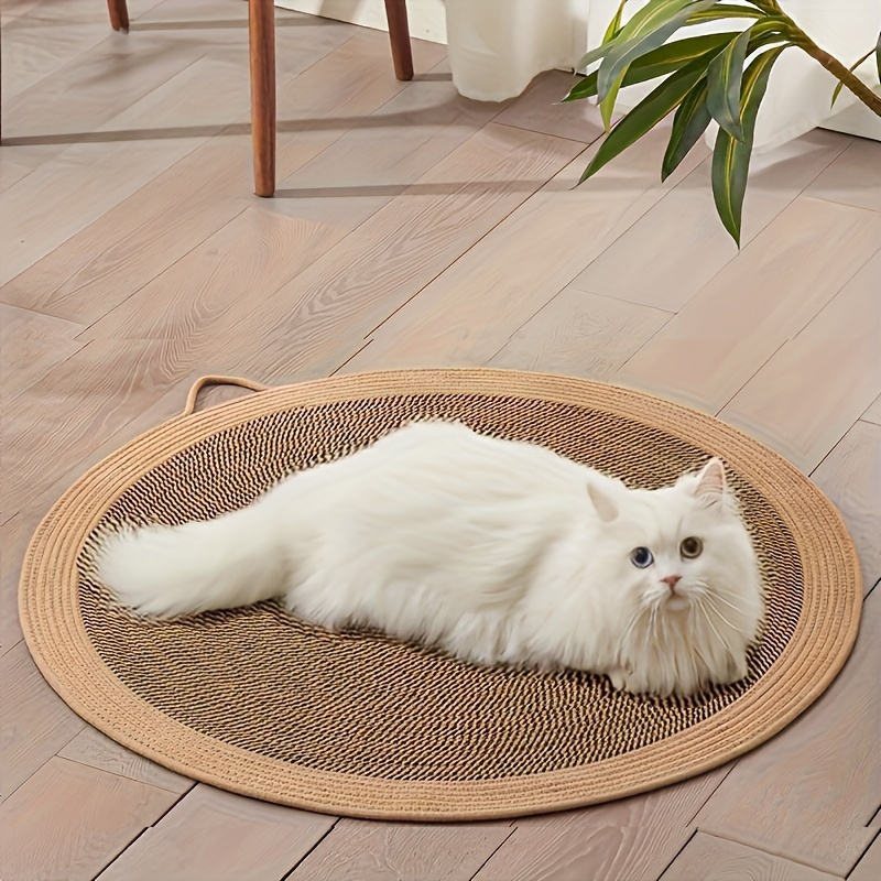 

Lit pour Chat en Jute Tissé à & Tapis à Gratter - Respirant, Lavable, Tapis Rond pour Animaux de Compagnie, Diamètre de 15.75