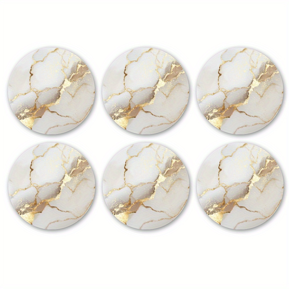 6pcs Wooden Coaster Set With High-end Mosaic Style, Perfect For Mother's Decor