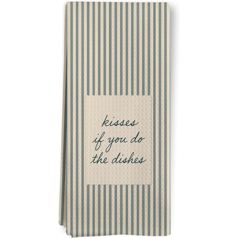 TEMU 1pc Funny " Do Dishes" Kitchen Towel Suitable For Kitchen Decor, Retro Minimalist Dish Cloth With Sage , Decorative Dish Towels For Dish Drying,