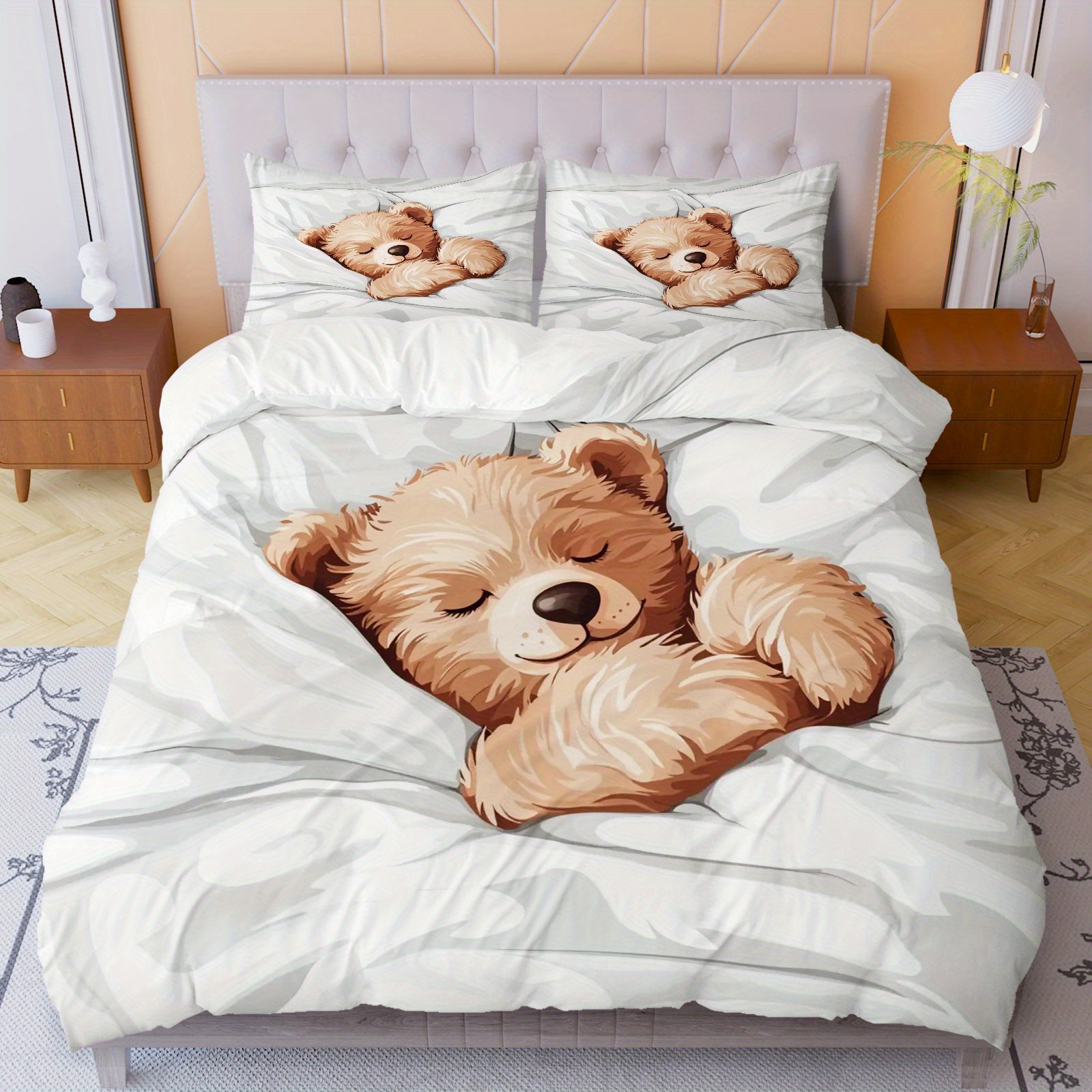 Teddy Bear Single Fleece Christmas Bedding Teddy Fleece Cot Bed