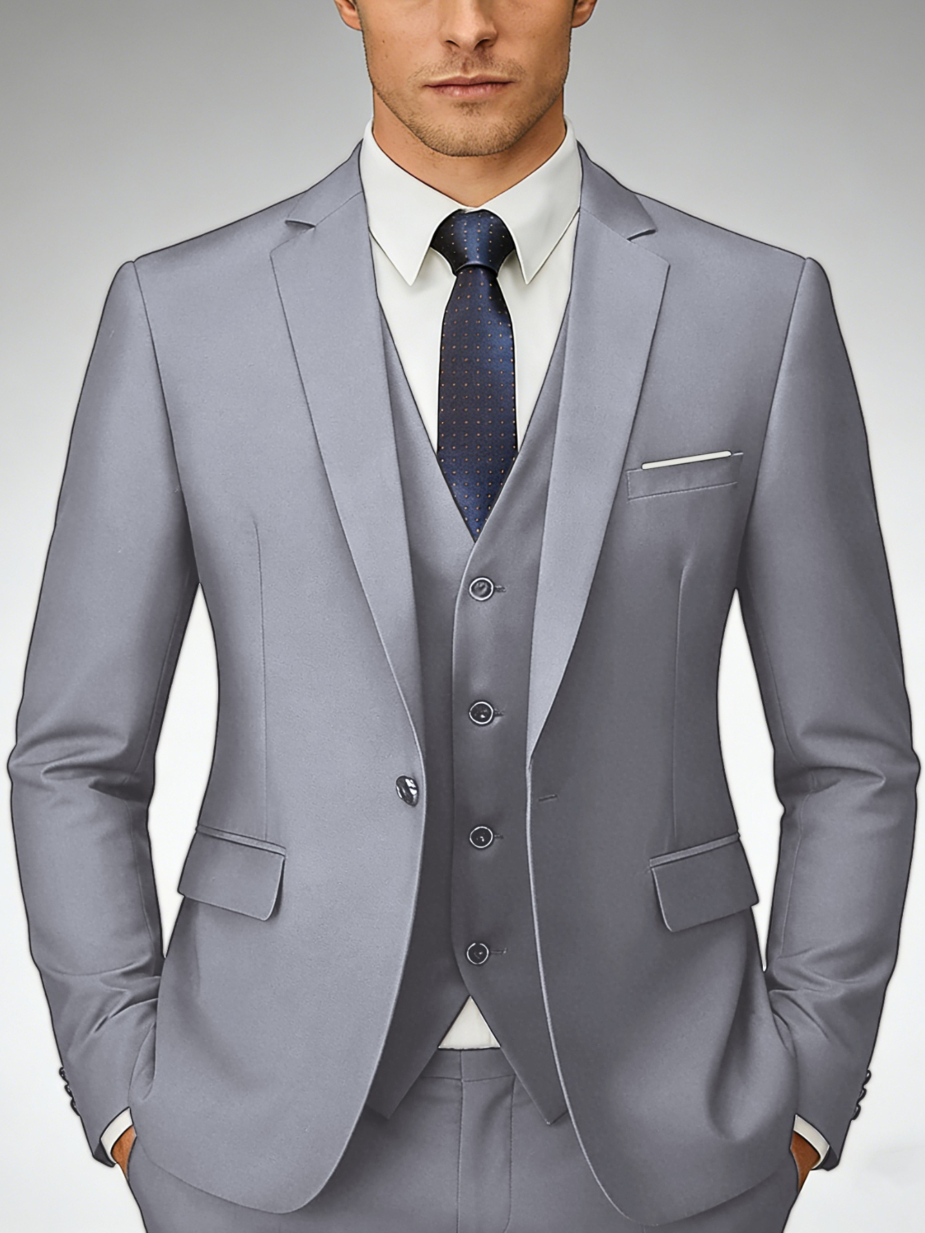 item picture mens three piece suit set     vest and trousers fashionable comfortable   suit for men three piece business formal wear korean     man groom wedding attire suitable for banquet wear