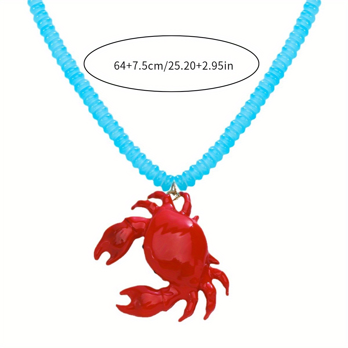 Summer Beach Inspired Crab Shaped Beaded Necklace