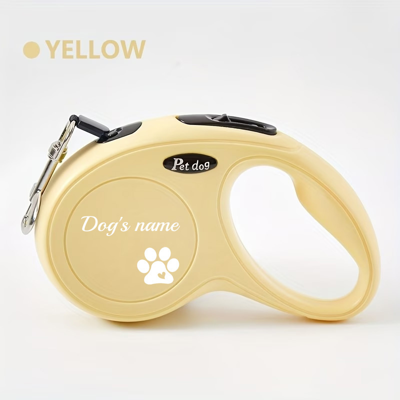 Personalized Paw Print Pattern Automatic Retractable Leash, 3m Length