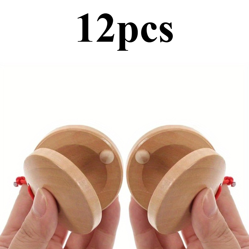 TEMU Juego de 12 piezas de instrumentos de percusión de madera, adecuado para de madera con , rueda de dedos, tambores y platillos para educación