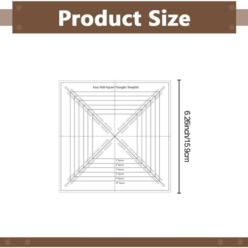 TEMU Transparent Plastic Half-square Template Ruler Suitable For Sewing, Quilting & - Half- With Quarter-square Sections For Precise Fabric, Quilting
