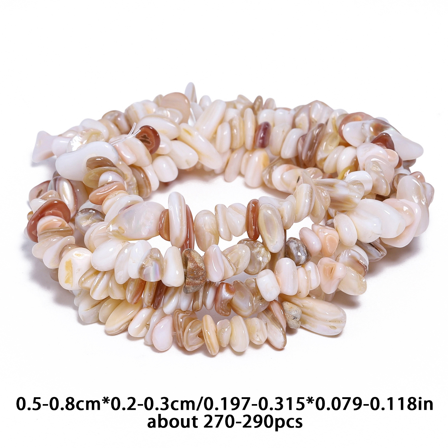 E-shop Natürliche beigefarbene und weiße Kieselsteinperlen, unregelmäßig verteilt, lose Perlen, für die Herstellung eleganter Armbänder, Halsketten,