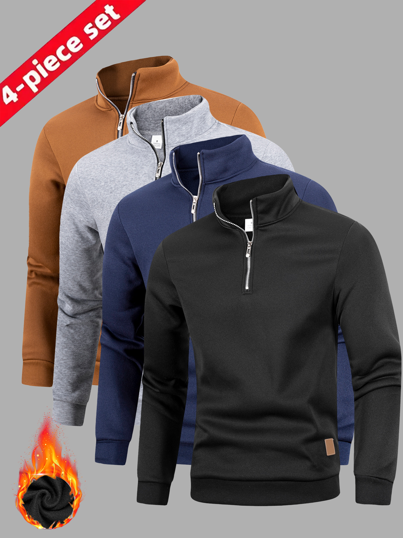 Ensemble D'hiver Homme – Pull à Fermeture éclair Et Pantalon De Sport – Tissu Polyester Doux – Pour Loisirs, Quotidien - 7