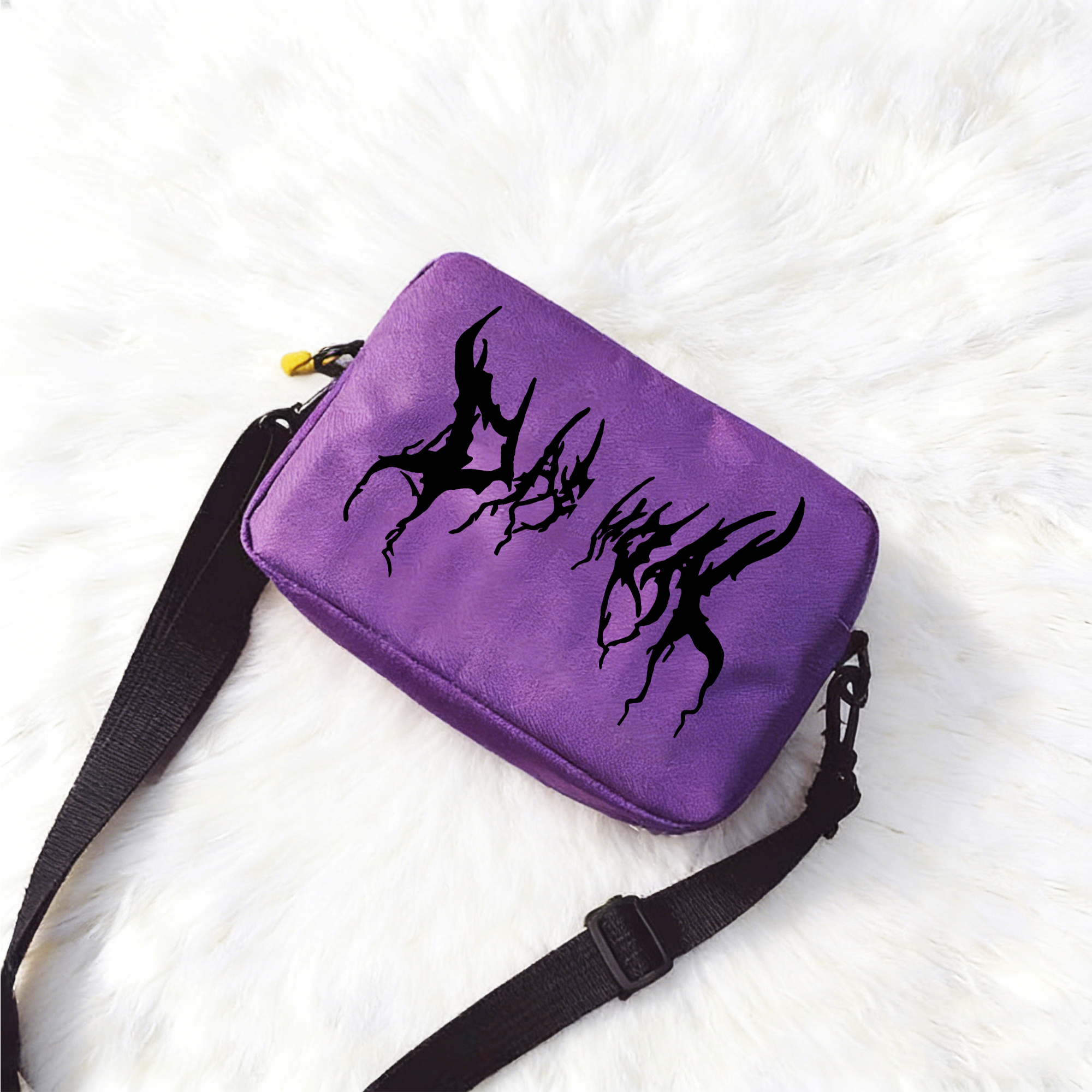 TEMU Gothic Design Crossbody Bag, Phone Compartment With Zipper, Storage Bag, Trendy One-shoulder Bag, Ideal Gift For The Holidays