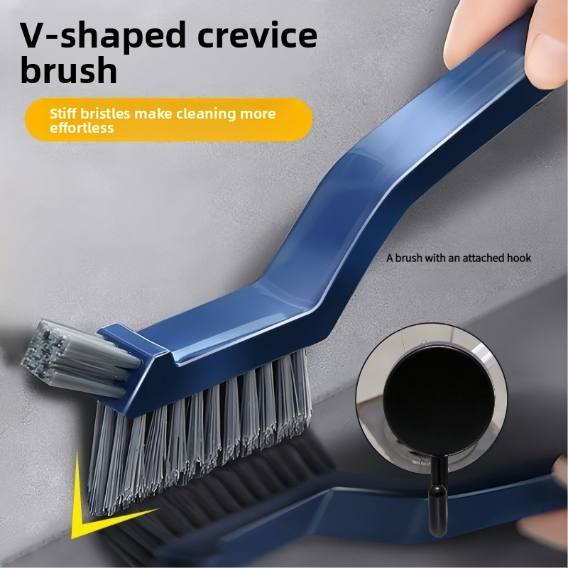 2pcs, Crevice Brush And Hook, Narrow Hard Bristle Wall Corner Floor Brush For Bathroom Toilet