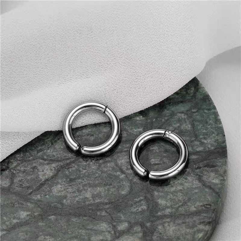 304 Stainless Steel Clip- Earrings - Non-Pierced Ear Clip- Earrings for Men & Women, Simple & Stylish Coil Backing Jewelry Suitable for Daily Wear, Valentine' Gift, Year-Round Unisex Earrings (No Hole Required)