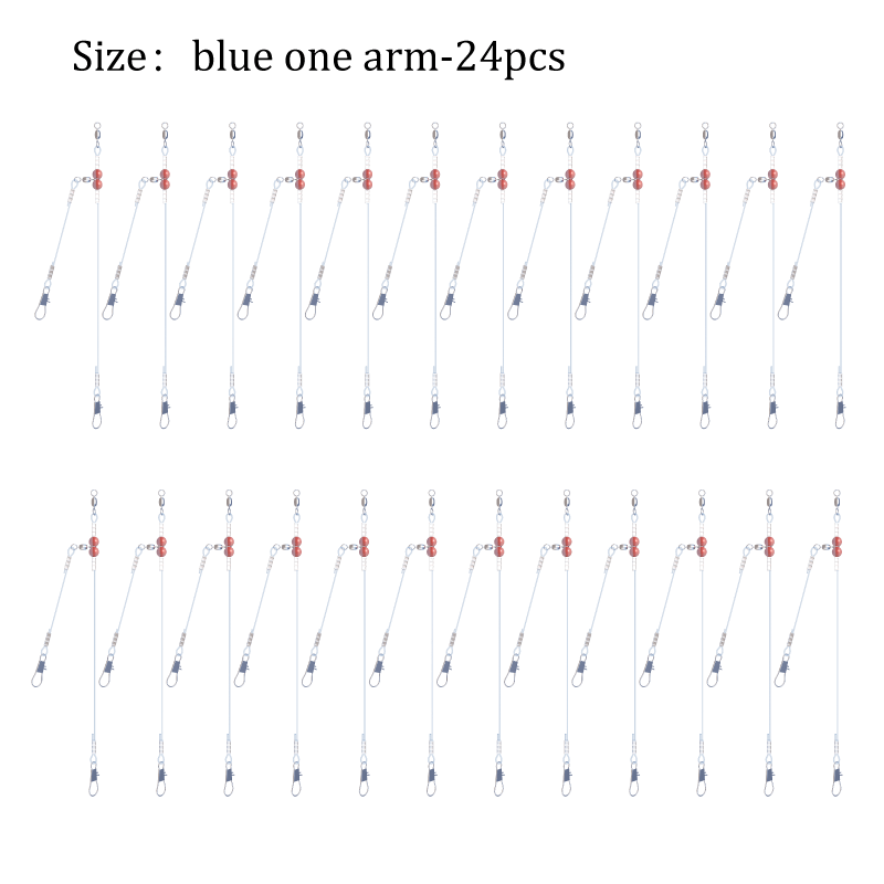 TEMU 24pcs Pre-tied Nylon Balance Fishing Rigs, Mixed 1-arm And 2-arm Fishing Balance Tackle For Freshwater Saltwater