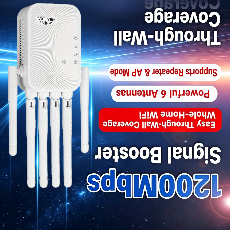 Image of 1200mbps Wifi , 2.4ghz Wifi Range Extender With Ethernet Port, Whole For Home Wifi Coverage Eliminating Dead Zones, Wireless Repeater Supporting Multiple Devices, Ideal For Home And Office Use