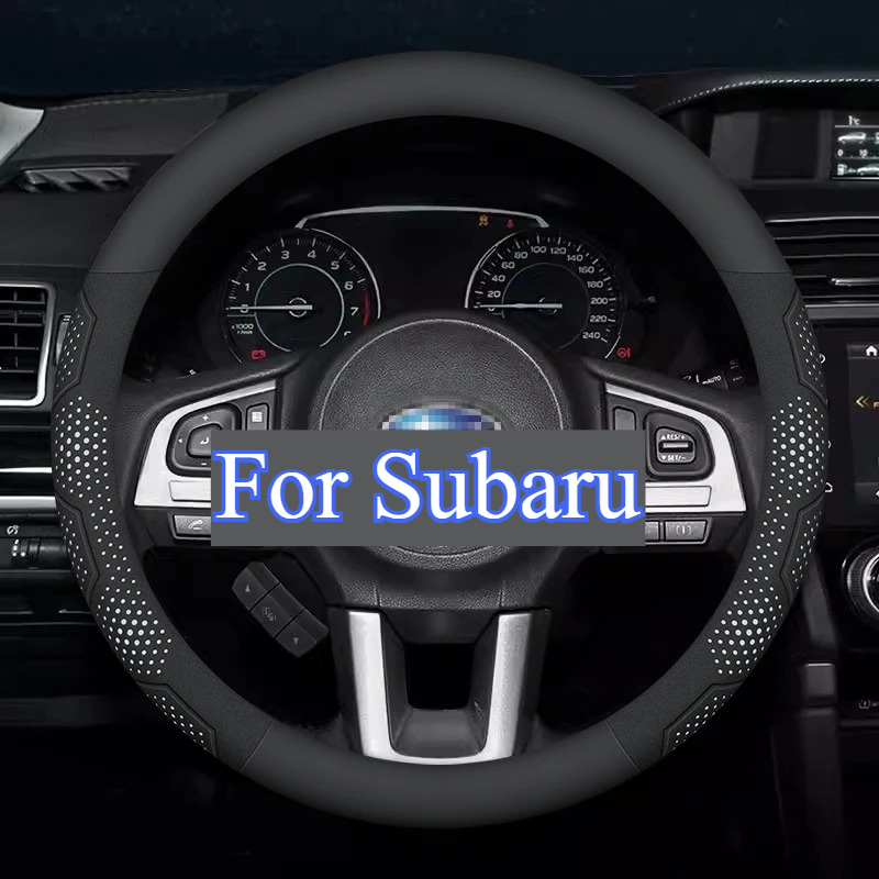 TEMU For Sti Outback Wrv Brz Xv Impreza Forester Carbon Fiber Pu Leather Car Steering Wheel Cover Auto Accessories