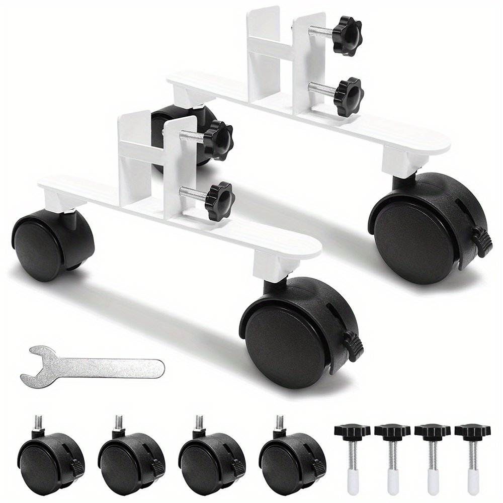 Image of 2x Infrared Heater Bracket 360° Roller Mount With Middle Supporting Horizontal Bar, Feet For - For Free-standing Use