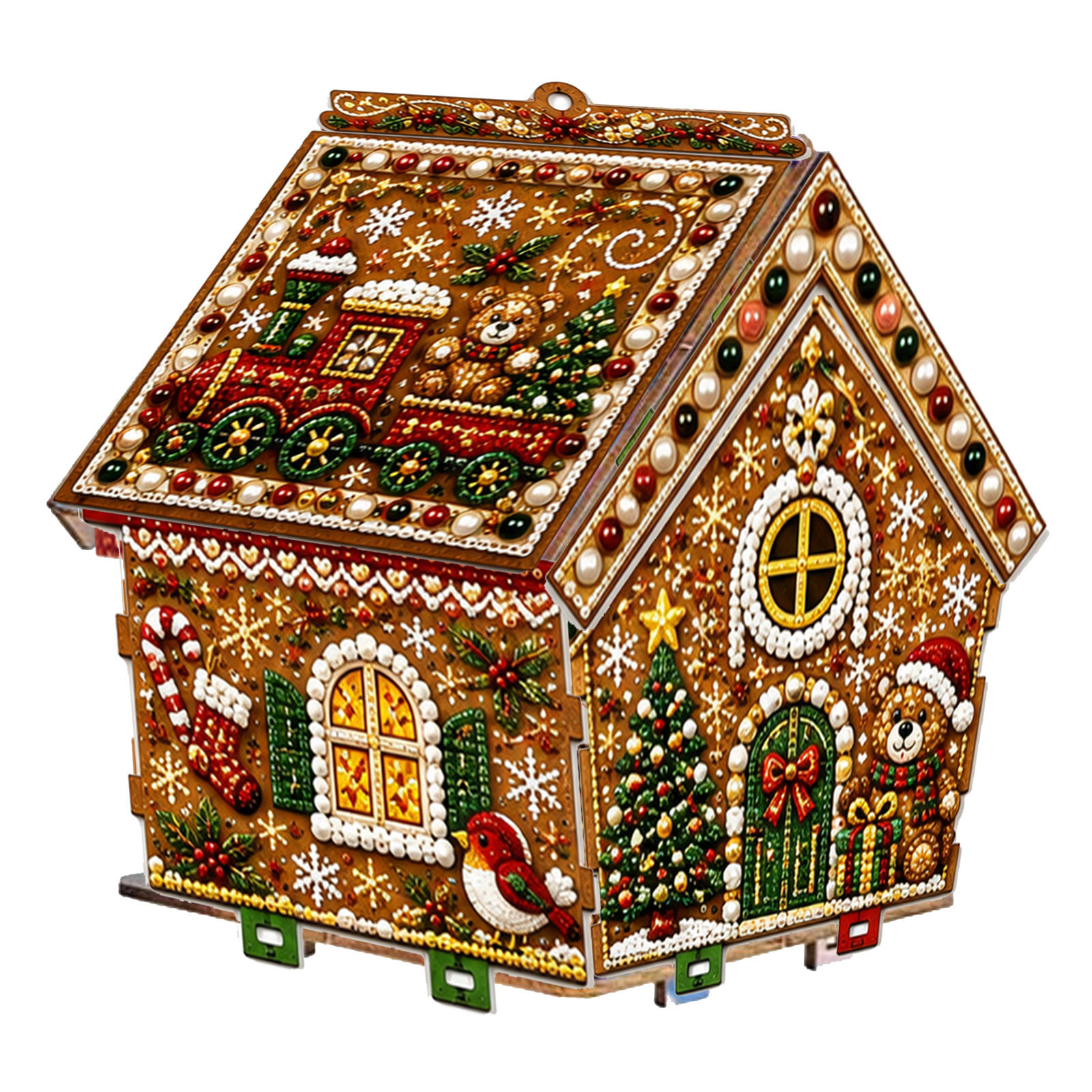 TEMU 3d Christmas Cottage Pearl Diamond Bead Painting Material Kit, Multi-style Holiday Shui Mosaic Craft Set, Suitable For Adult Beginners, Handmade