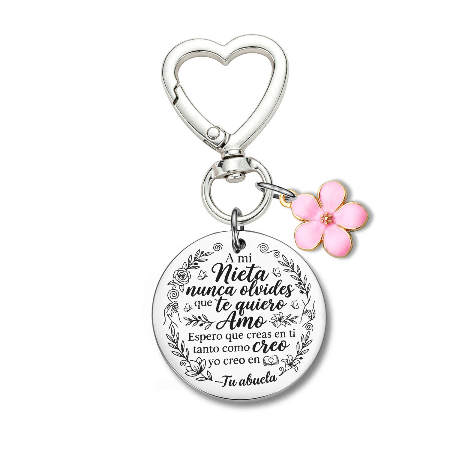 TEMU Llavero de acero inoxidable de 1 pieza, y grabado "A Mi ", anilla para llaves, regalo de para , llavero de metal con de amor, mensaje de ánimo ,