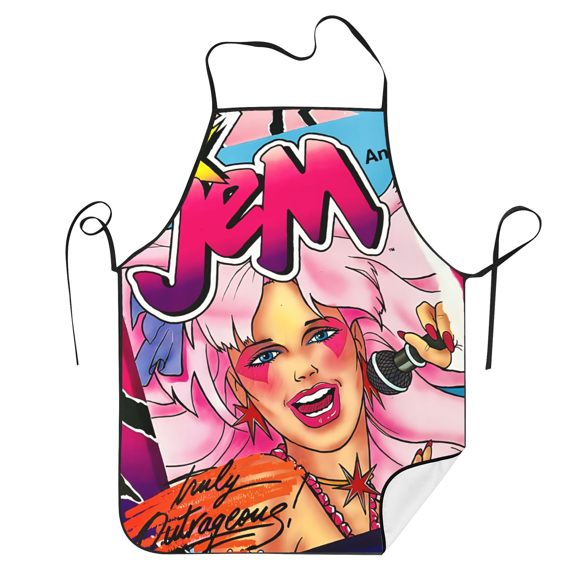 

Vintage-style "jem" Cartoon Sleeveless Kitchen Apron - & Design, 100% Polyester, , Non-transparent With Smooth Fabric Texture - & Baking Enthusiasts, Kitchen Gowns, Kitchen Accessories