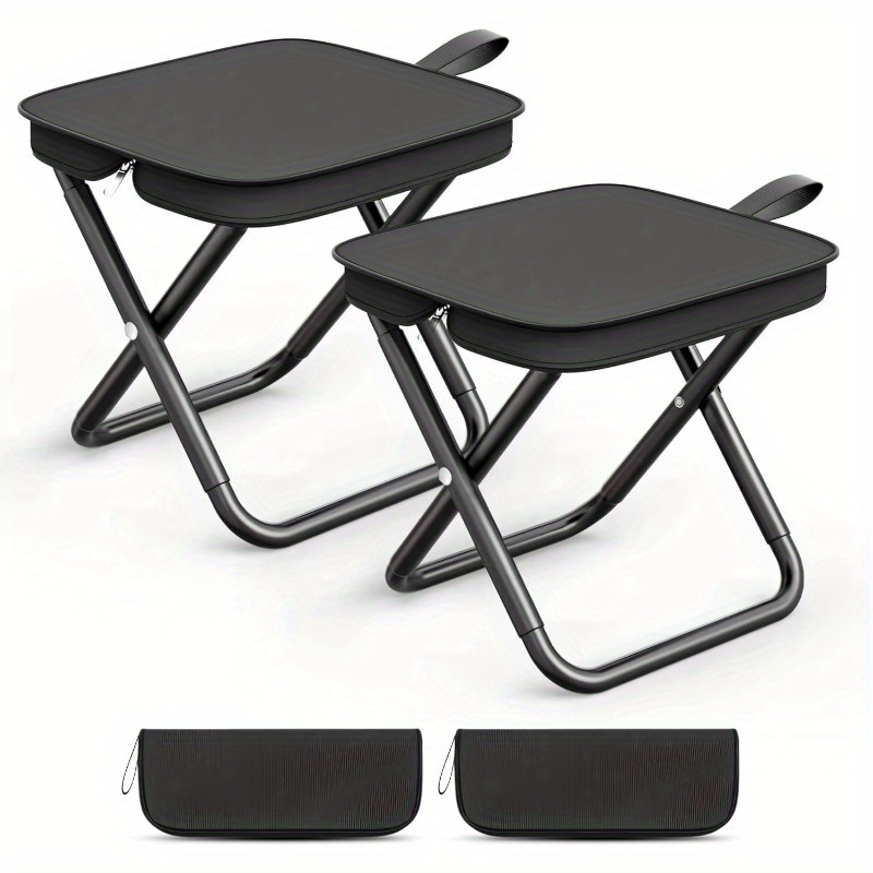 TEMU 2 Sets Of Small Camping Folding Chairs, Outdoor Stools, Portable Chairs, , Folding Chairs, Outdoor Chairs, Portable Seats, Fishing Chairs,
