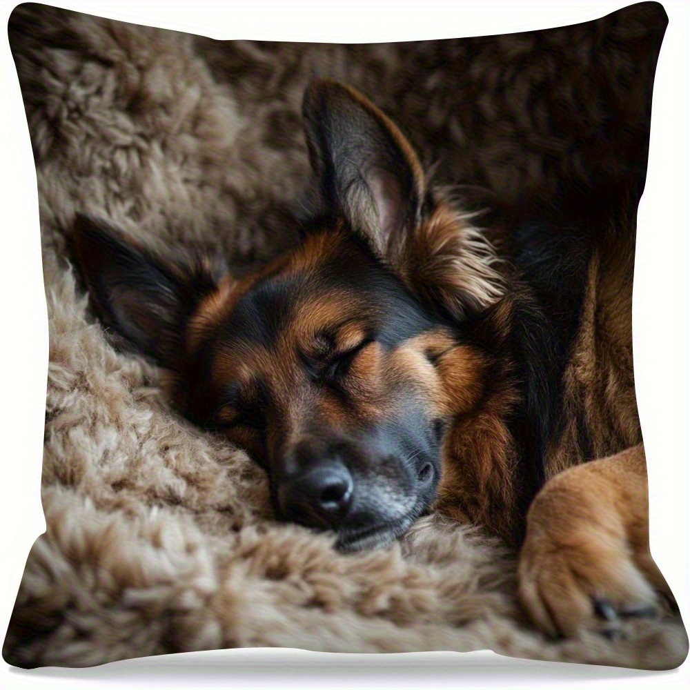 E-shop 1pc German Shepherd Relaxation Theme 45.72x45.72cm Kissenbezug - Bequeme und glatte Textur Weicher Polyesterstoff, Einseitiges Druckdesign,