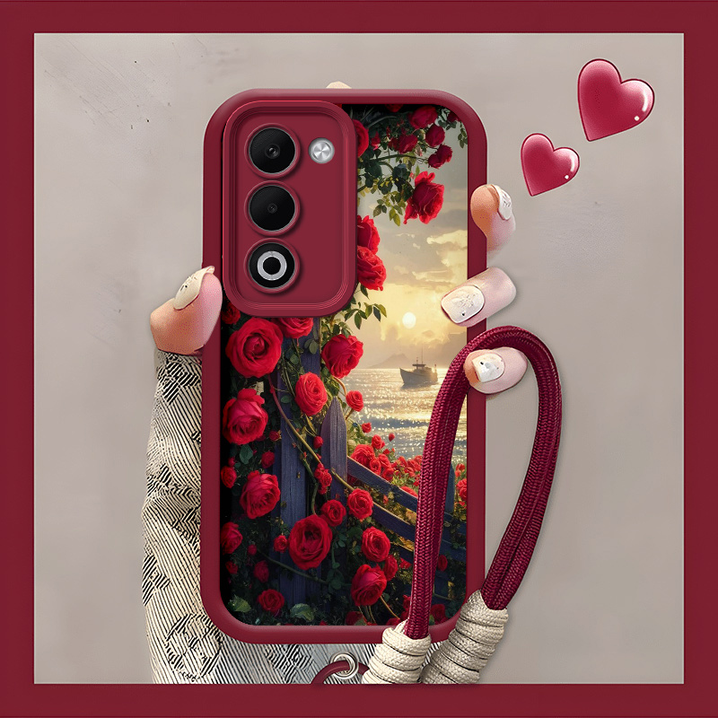 TEMU Phone Case - Gothic Sunset Inspired Dark Cottagecore Rose Sea Phone Case | Compatible With For Oppo A5 | Flexible Tpu Material - Complete