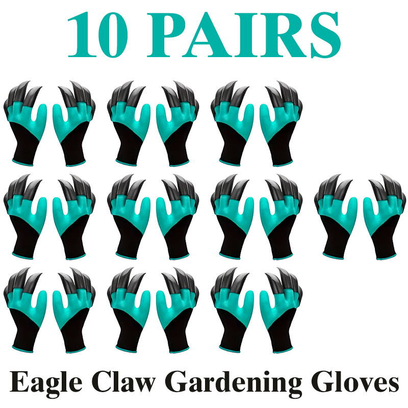 TEMU 10 Pairs Of Gardening Gloves With Claws | Tear-resistant Polyester, Hand Wash Care, Ideal For Outdoor Work, Suitable For Men And Women