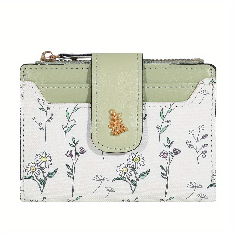 Image of Casual Leaf Hardware Button Small Bifold Wallet