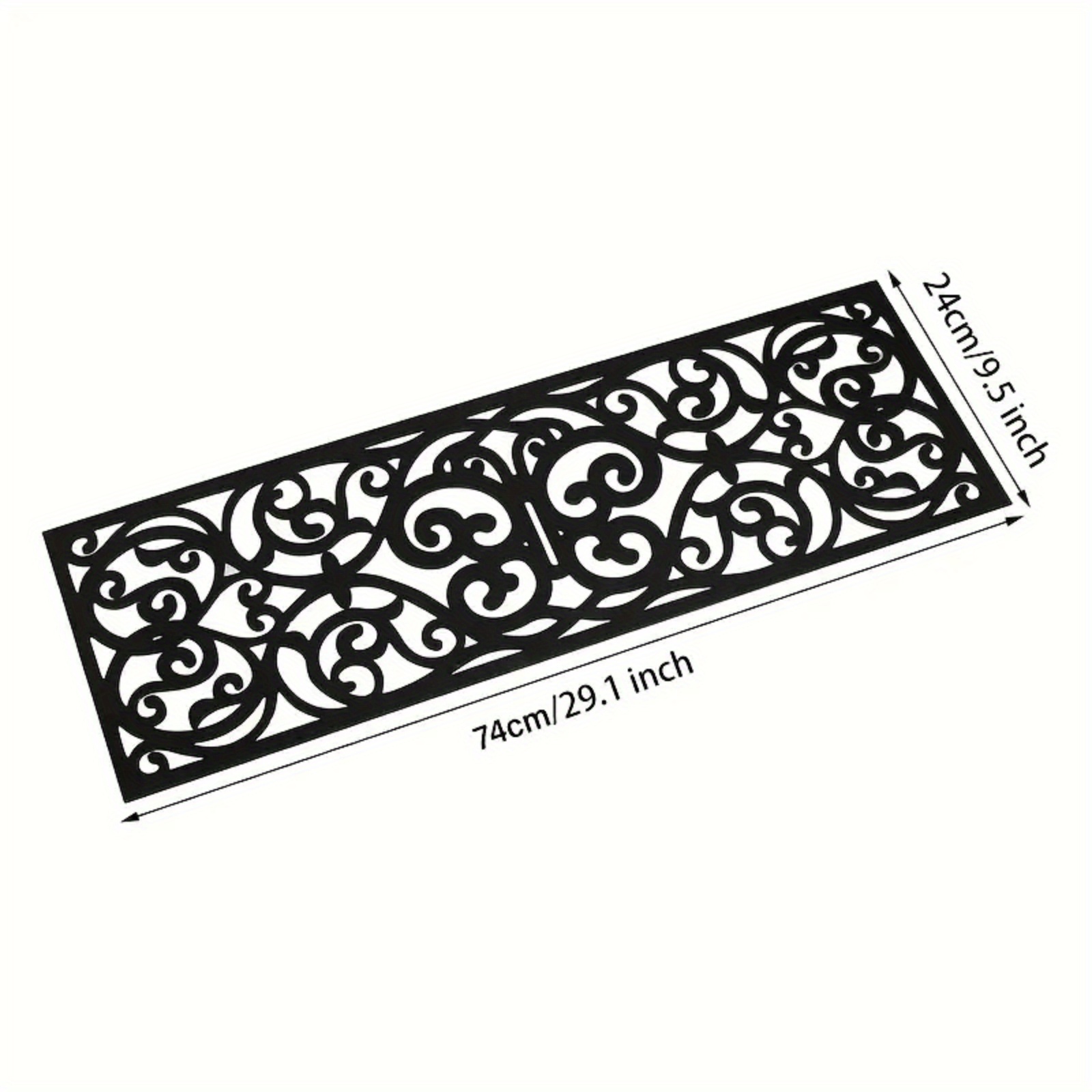 TEMU Set Of 4 Stylish Black Rubber Stair Treads Measuring 74x24cm With A , Sturdy Outdoor Mats For Safety And Aesthetics