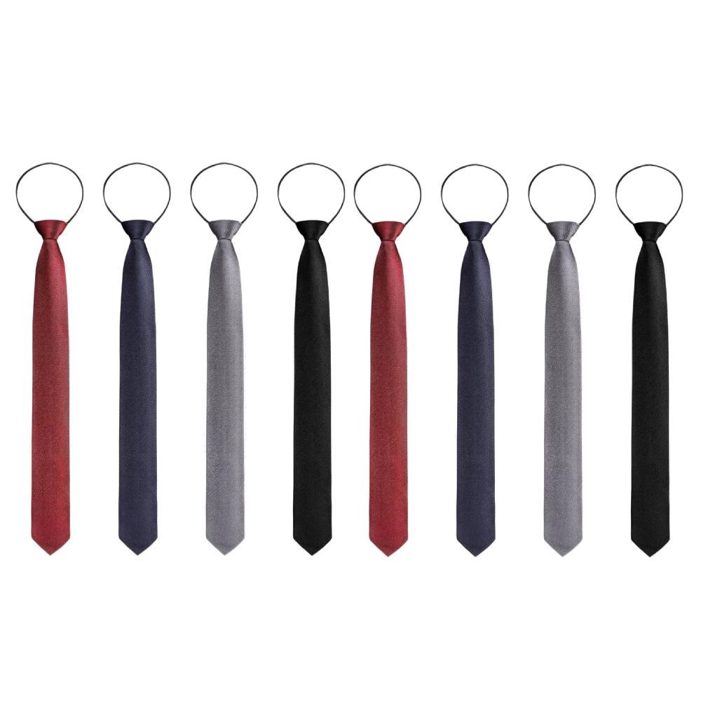 TEMU [8pcs Solid Color Tie] Adjustable Zipper Tie For , Men's Neckties Zip, Suitable Work Shirt Pre-tie, Men's Tie, Women's Tie | Suitable For