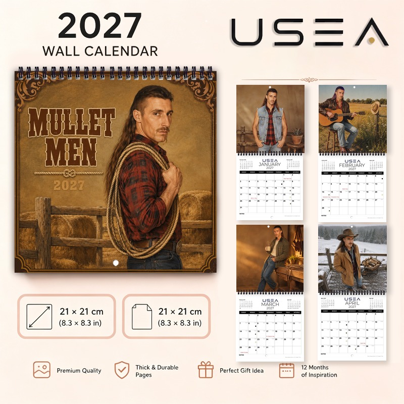 2027 wall calendar 12 month yearly planner twin wire spiral binding 8 3x8 3 inch square calendar farmhouse wall decor   holidays christmas new year gift
