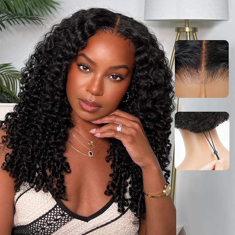 Image of Natural Curly Human Hair Wig Suitable For Women - 250% Density Hd Lace Front Glueless Wig With Pre-plucked Hairline, Pre-cut Drawstring, Wig For Dreadlock & Braids Styles, Hairpiece