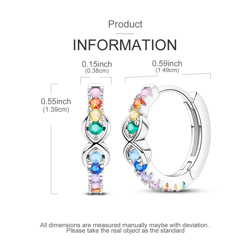 Women's Exquisite 925 Silver Rainbow Sweetheart Earrings, Unique Gift