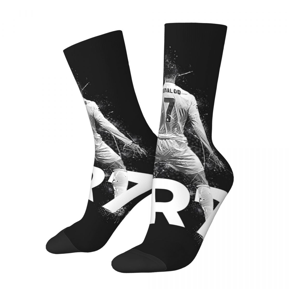 

Cr7 Novelty Crew Socks - Fashionable Pattern, Breathable Polyester & Spandex , Machine Washable