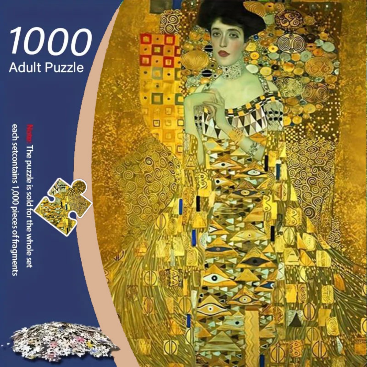 TEMU Klimt 1000pcs Jigsaw Puzzle Retro Decorative Art Collage Aesthetic Home Wall Decoration Collection Challenge -1000pcs Adult Jigsaw Puzzle, Large