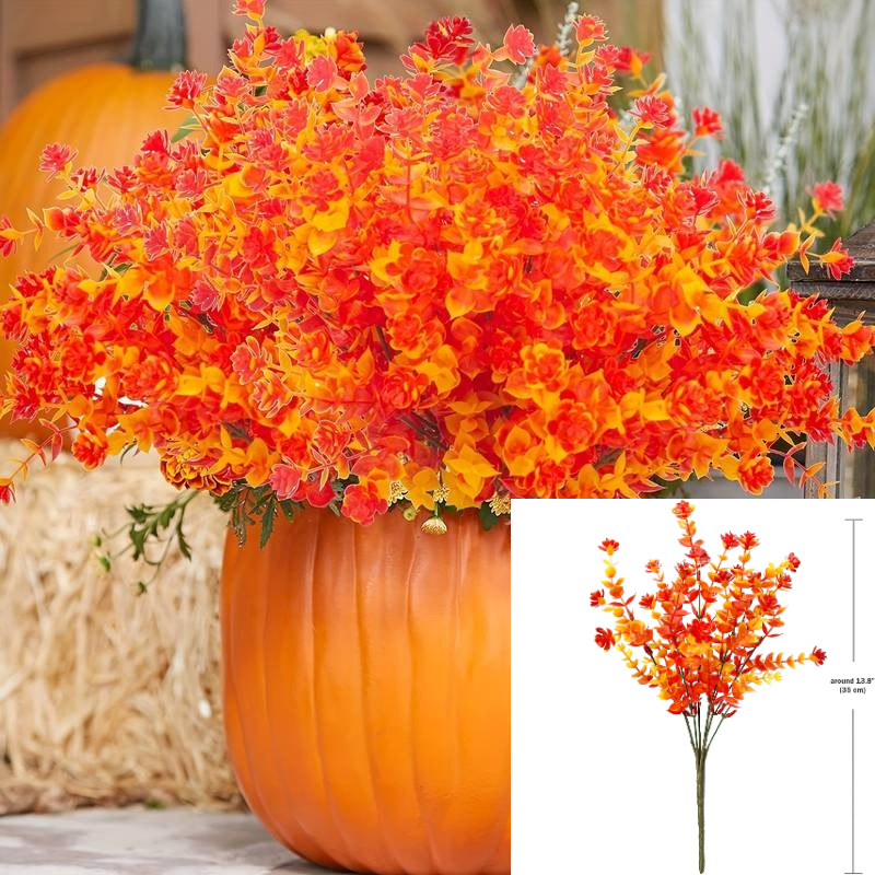 TEMU 75 Fleurs 3 Paquets de Décoration Extérieure Végétale, Eucalyptus d'Automne Faux Plantes Adaptées à la Décoration Intérieure de , , Fêtes, , ,