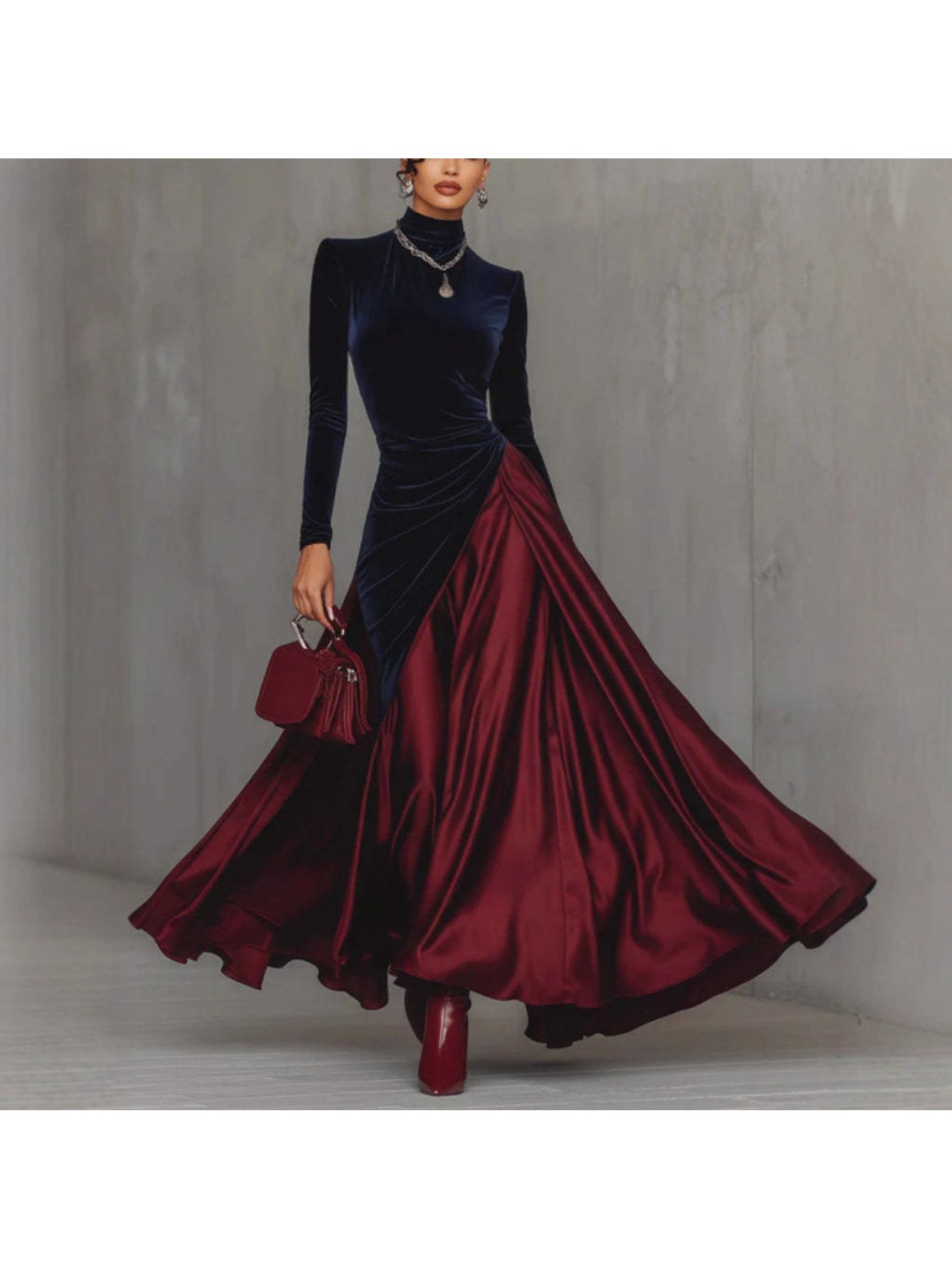 moroccan formal dress GAZAL Poem - Brown Velvet Moroccan Caftan Dress main image 1