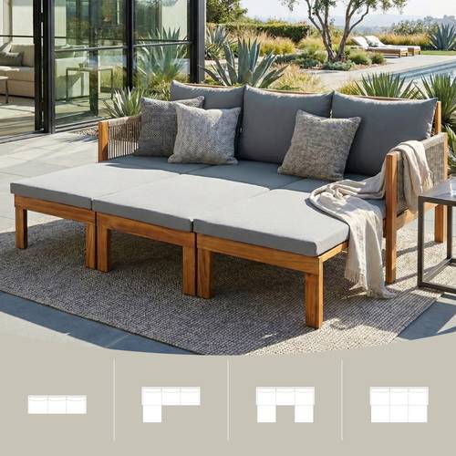 outdoor daybed patio sofa bed 3 seat patio sunbed outdoor sleeper sofa outdoor couch for patio backyard pool beige