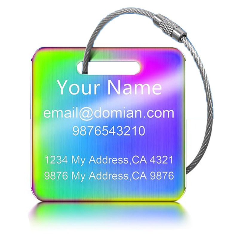 Custom Acrylic Luggage Tag with Wire Rope Hook