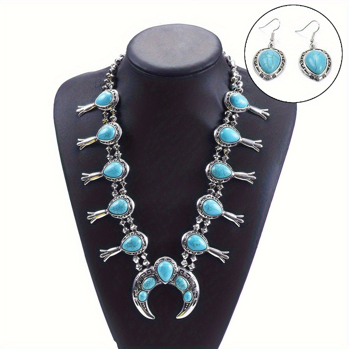 TEMU A Set Of Crescent Necklace And Earrings In A Bohemian Style, Perfect For Everyday Use And Special Occasions