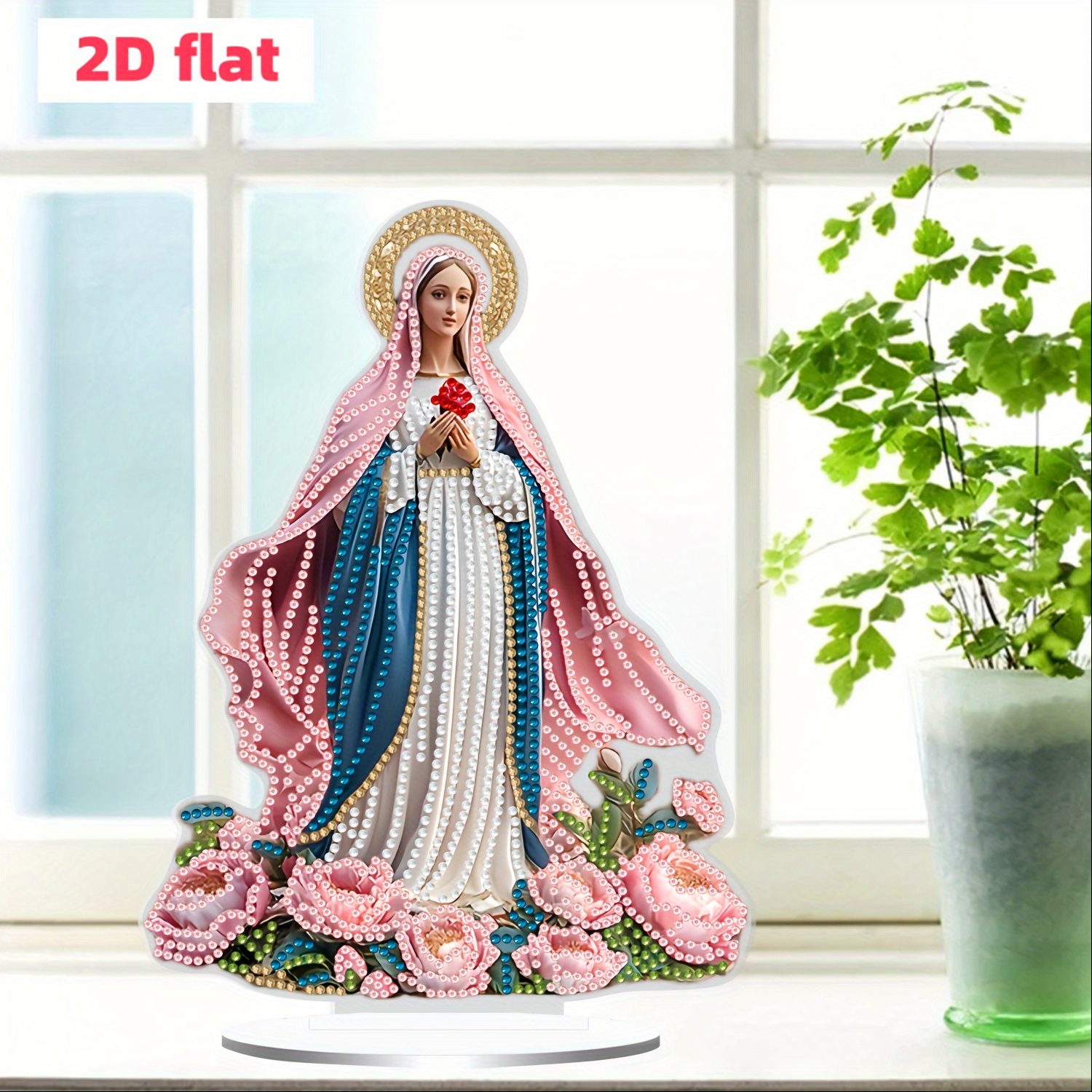 TEMU 2D Platte Painting Kit, Onregelmatig Ingelegd Bureau-ornament, Geschikt voor Kerstmis, Moederdag, Nieuwjaar Huisdecoratie, Perfect Cadeau voor