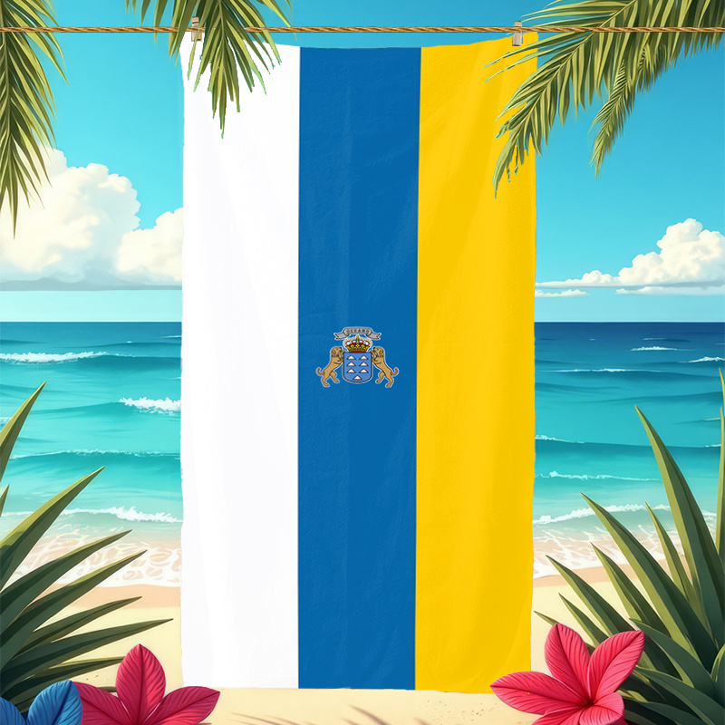 TEMU 1 Toalla de playa de de Canarias de gran tamaño, de microfibra de secado rápido, ideal para viajes, natación, deportes, spas, yoga, hoteles,